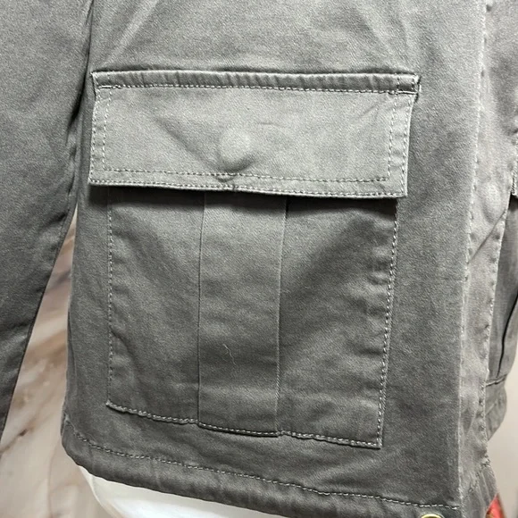 Sanctuary Los Angeles Charcoal Gray Lightweight Jacket with Pockets Button Up S - Picture 2 of 13